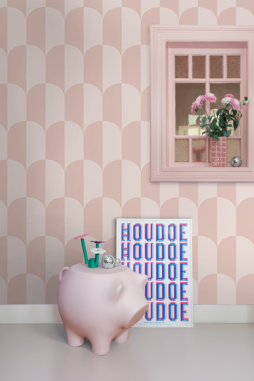 Tapete Art Deco Tapete mit Bögen rosa Vlies 139992