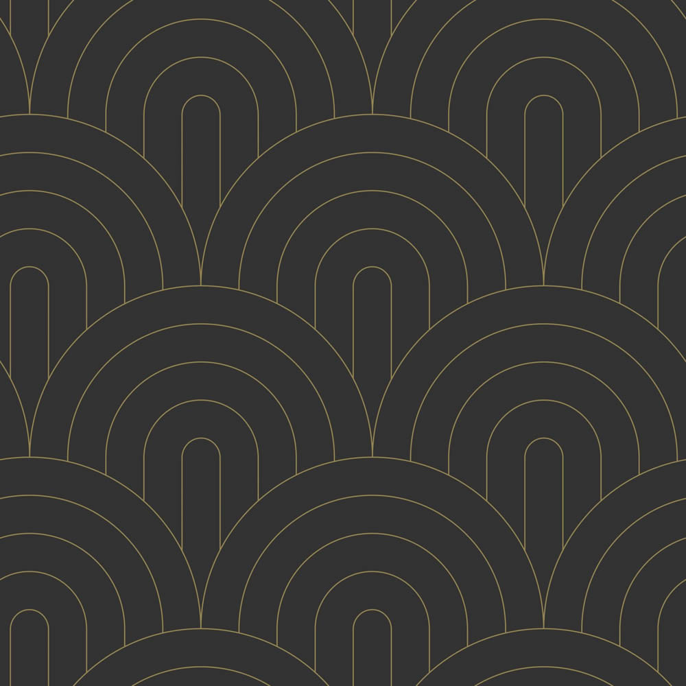 Tapete Vlies grafisch Bogen Muster schwarz 139742