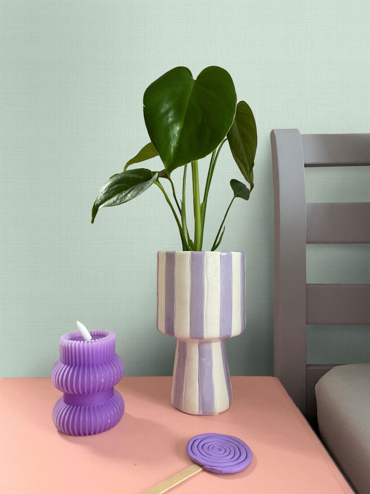 Linen Look Wallpaper mint green non woven 139024