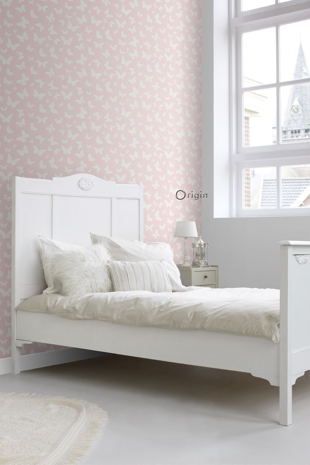 Tapete Schmetterlinge rosa Vlies 347691