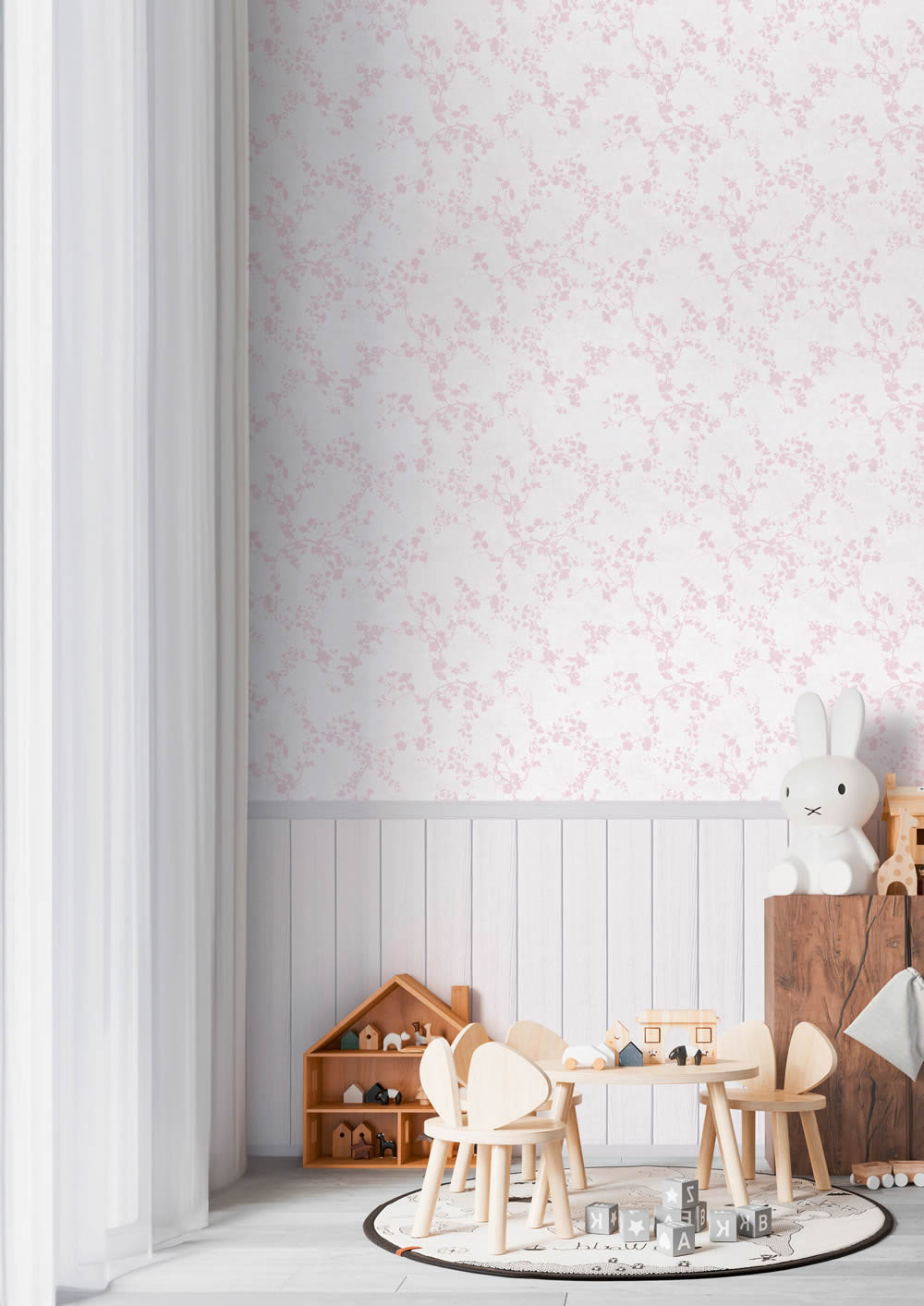 Wandbild Landhaus kleine Blümchen Blüten creme rosa 770751-8-770751