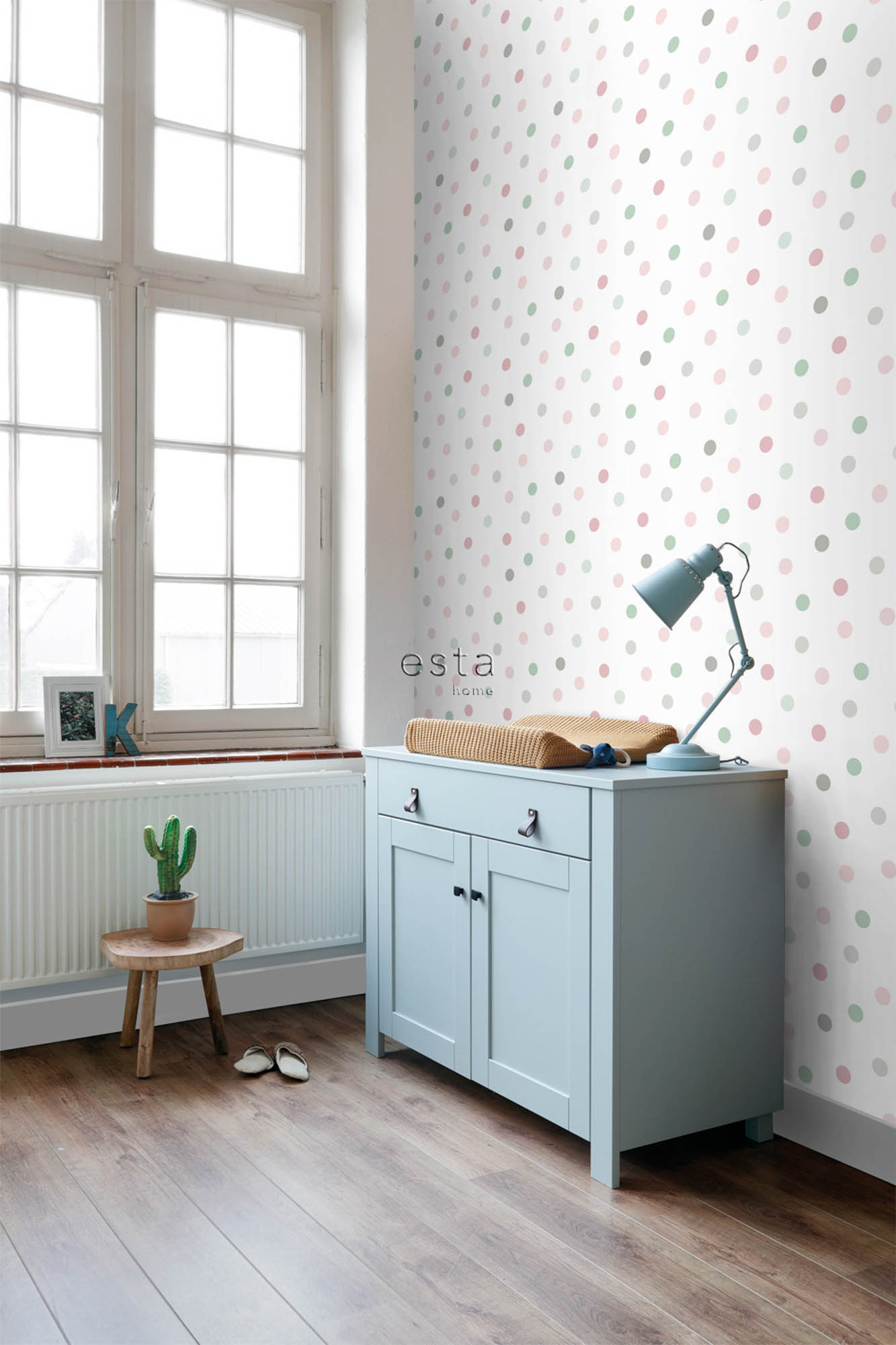 Punkte Tapete Skandi rosa weiß Vlies 139040
