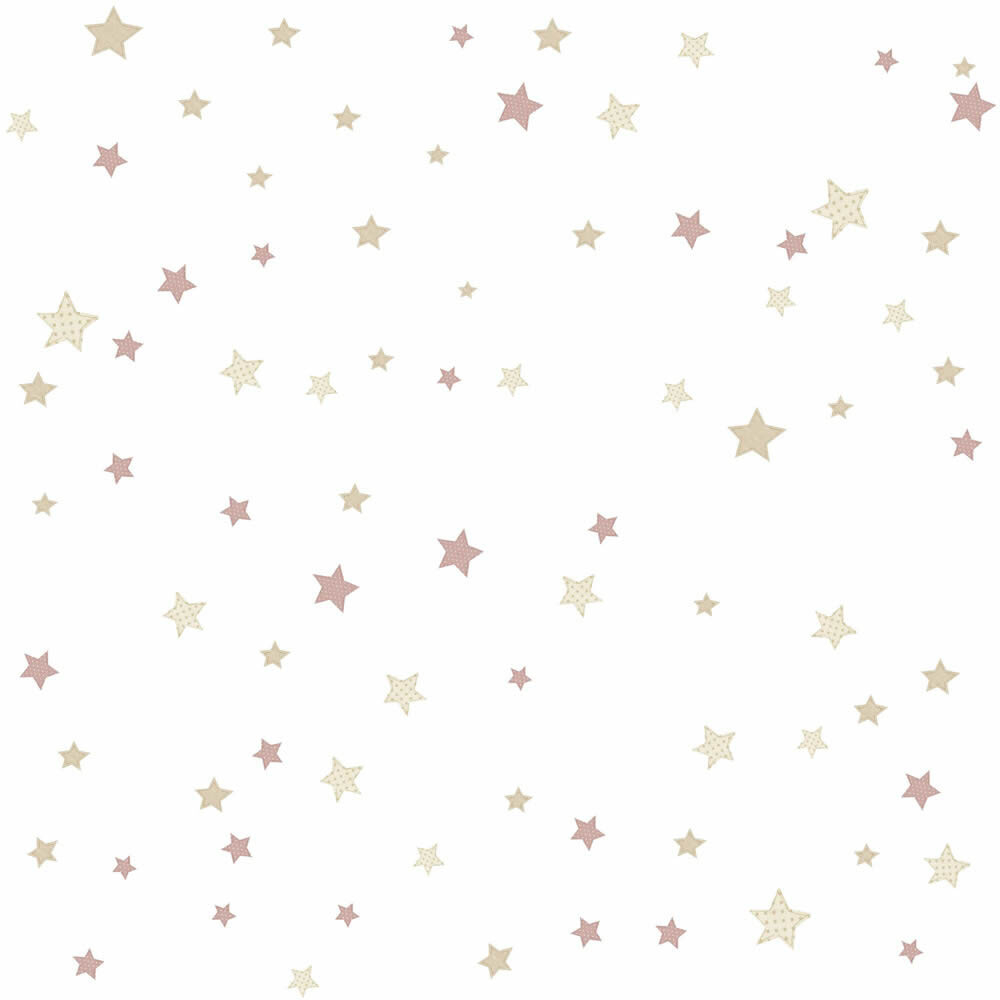 non-woven wallpaper small stars little stars white pink beige 014828-23-014828.1M