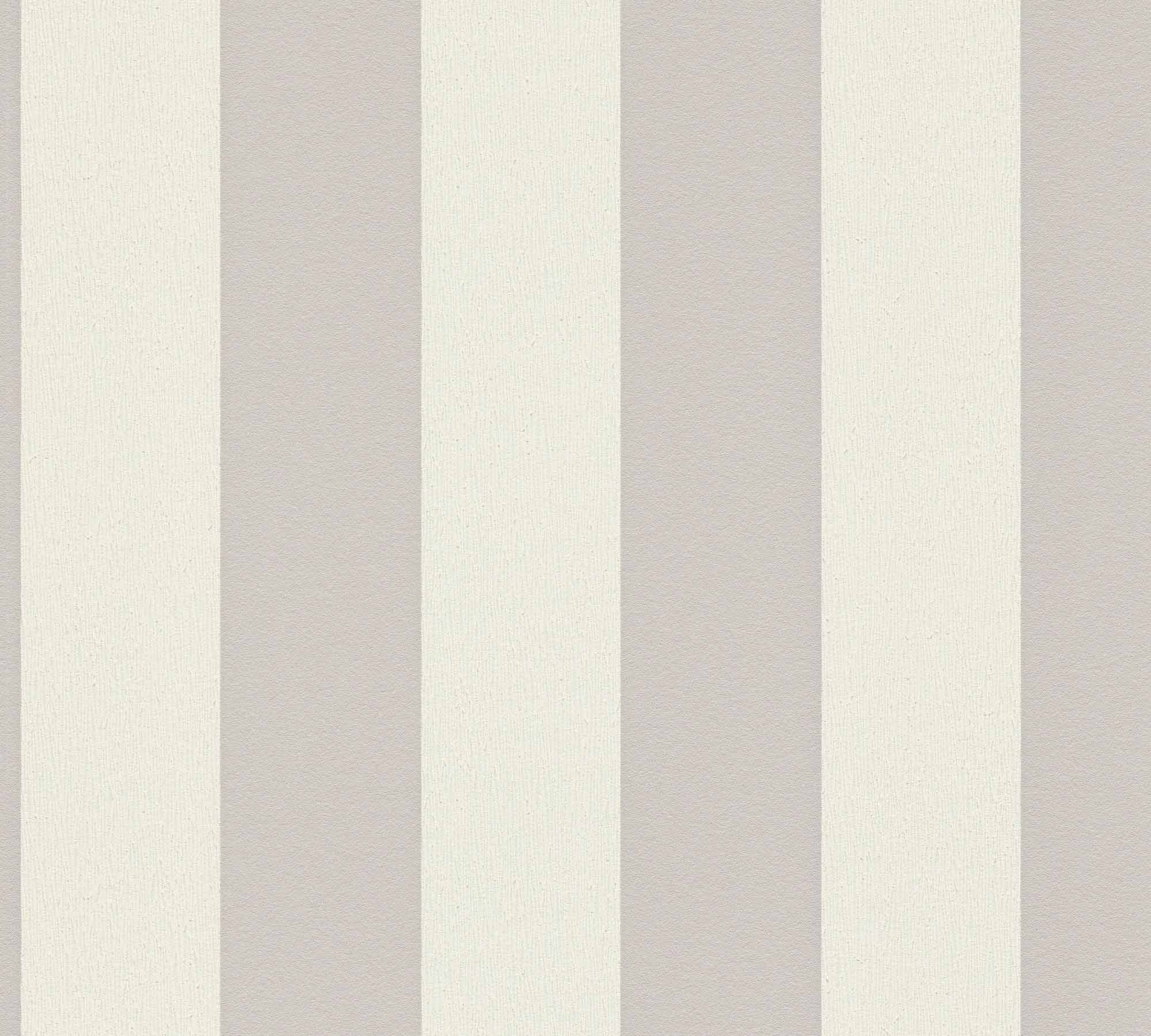 Tapete Streifentapete Blockstreifen grau creme Vlies 381012