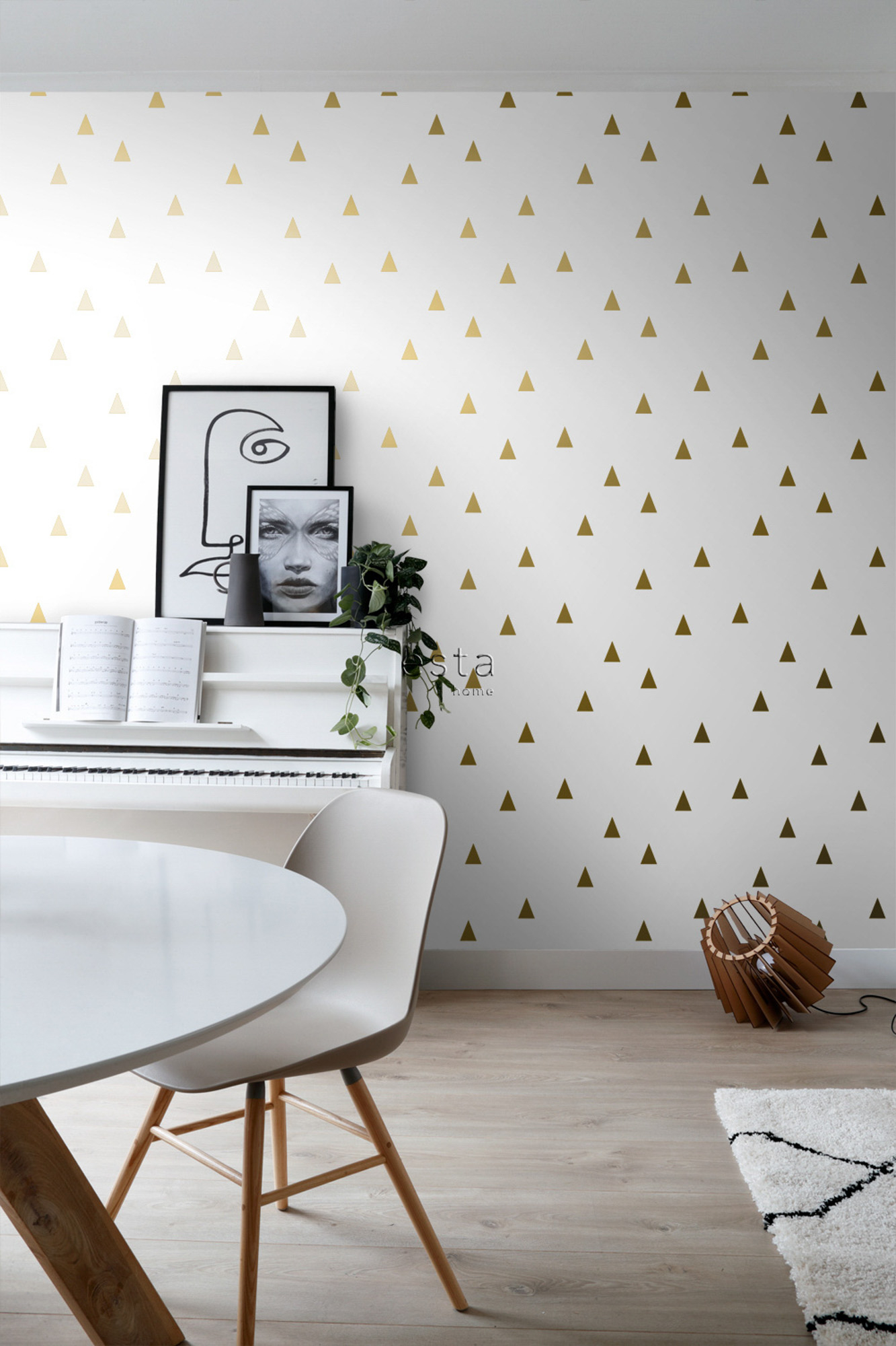 Dreieck Tapete Scandi gold weiß Vlies 138943