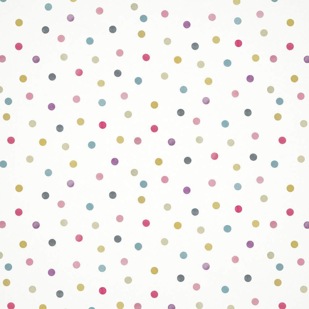 Tapete bunte Punkte Kreise weiß HLTF112637