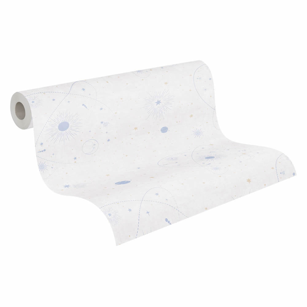 Vliestapete Planeten Weltall Sterne hell beige blau 771311-8-771311