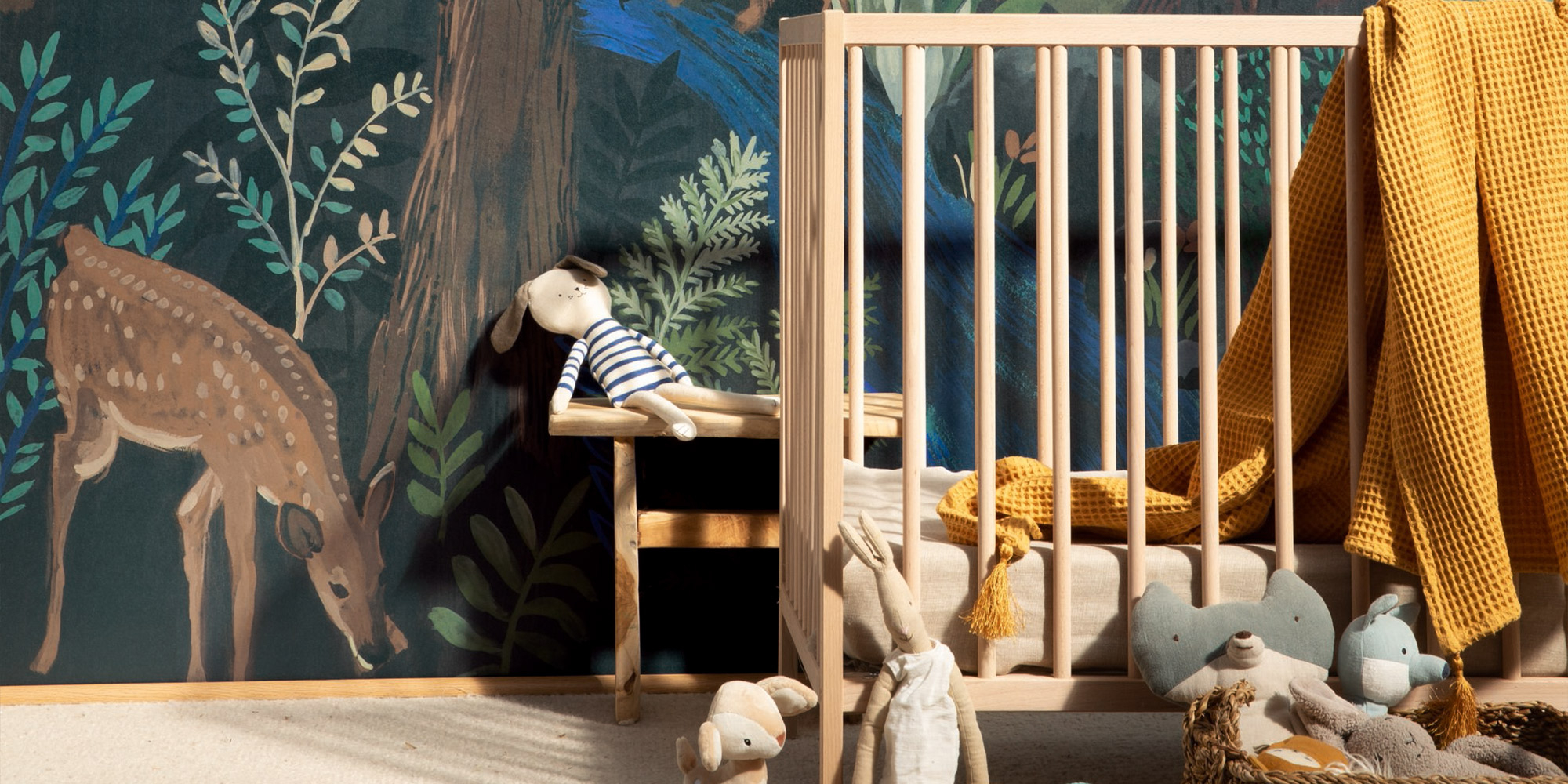 Waldwandbild für das Kinderzimmer.