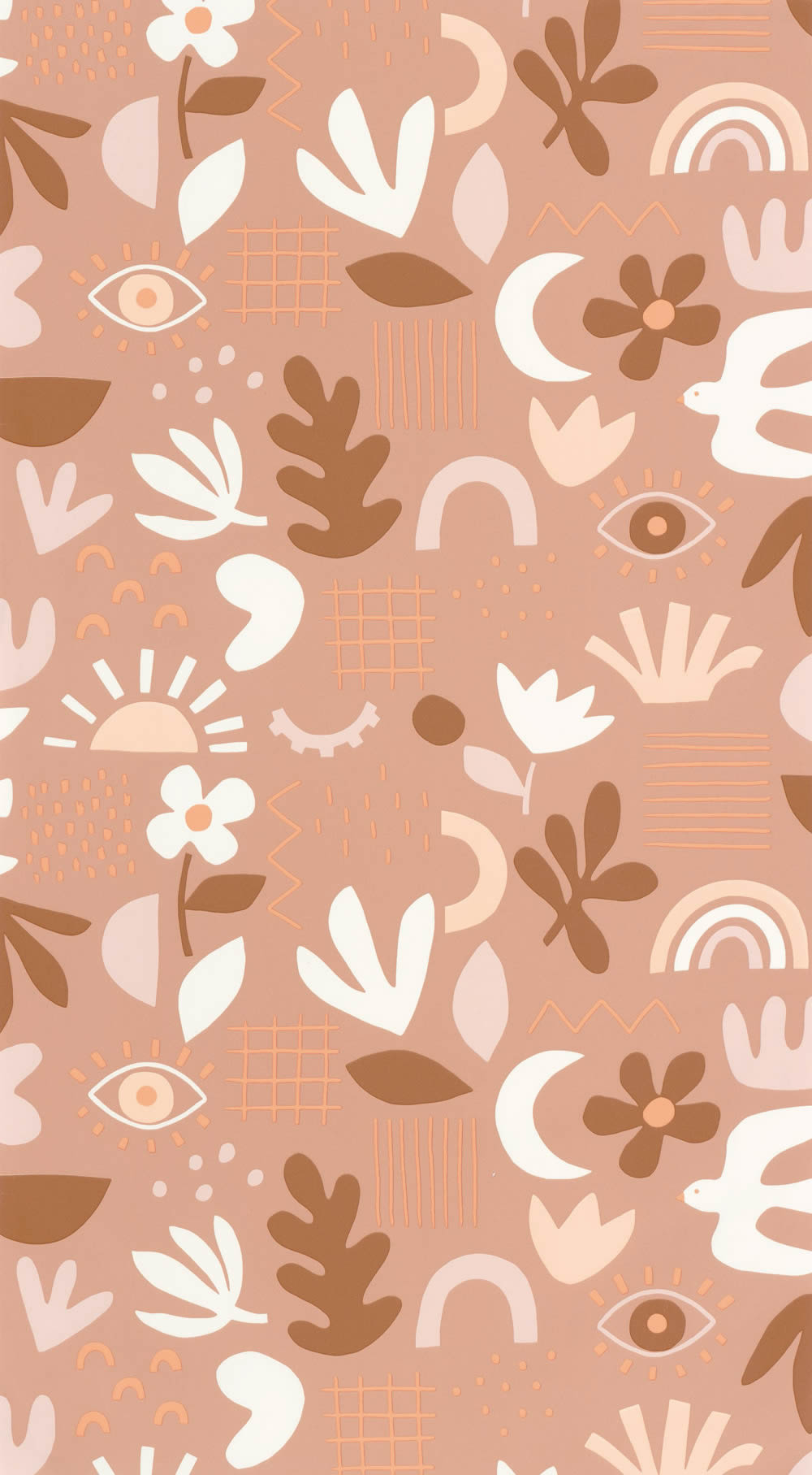 moon and eye wallpaper aprico and white Young and free YNF103284004-36-YNF103284004.1M