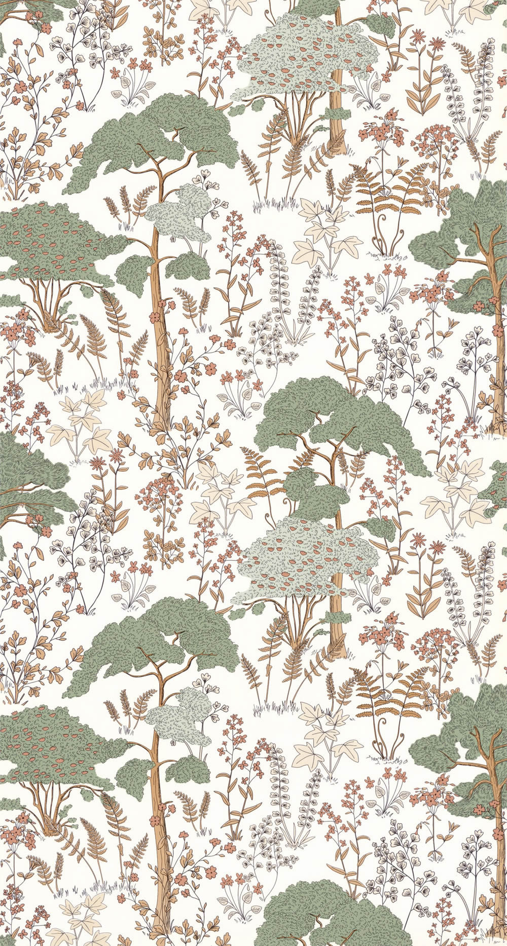 Baumtapete Skandinavisch-Japandi PVC-frei Vlies weiß ADM103557244