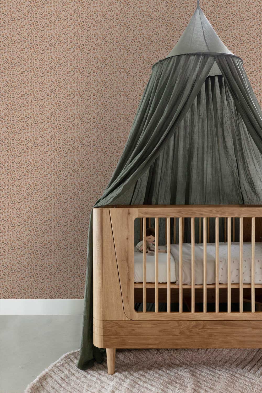 Scandi Blümchentapete Tulpen Streublümchen beige Naturtöne