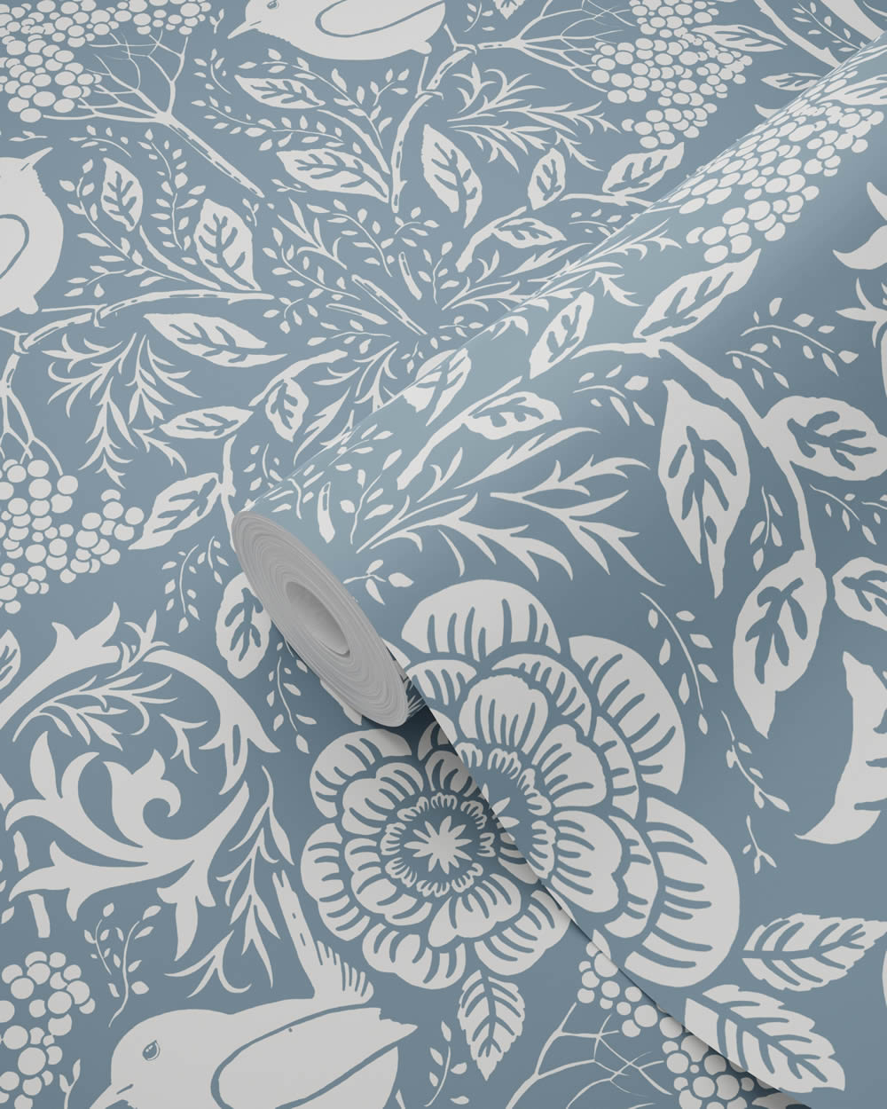 Tapete florale Ornamente Blumenranken blau Vlies 139477