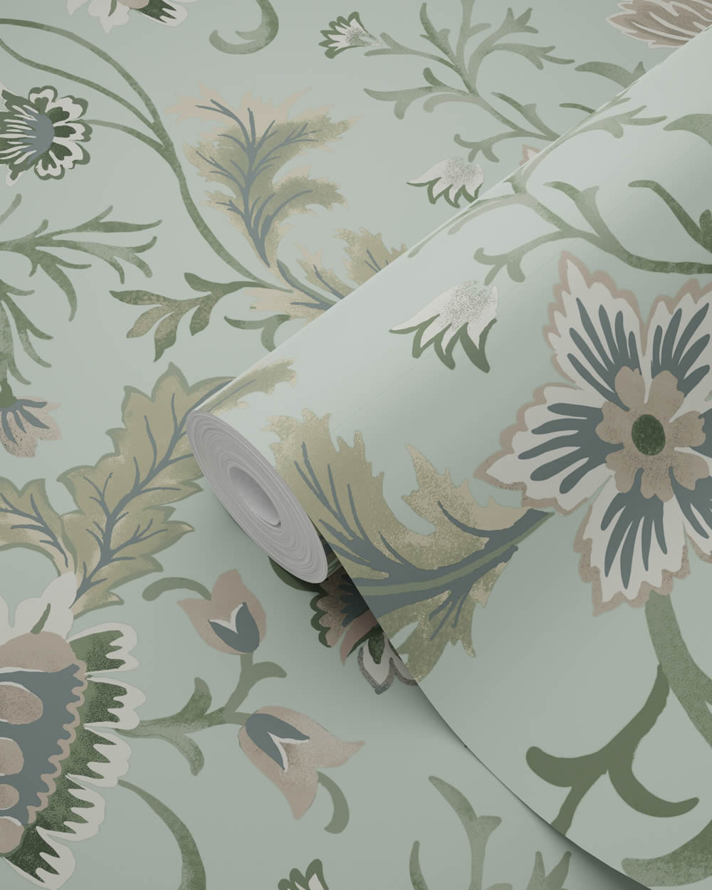 Tapete Blumenranken Vintage Vlies grün 139413