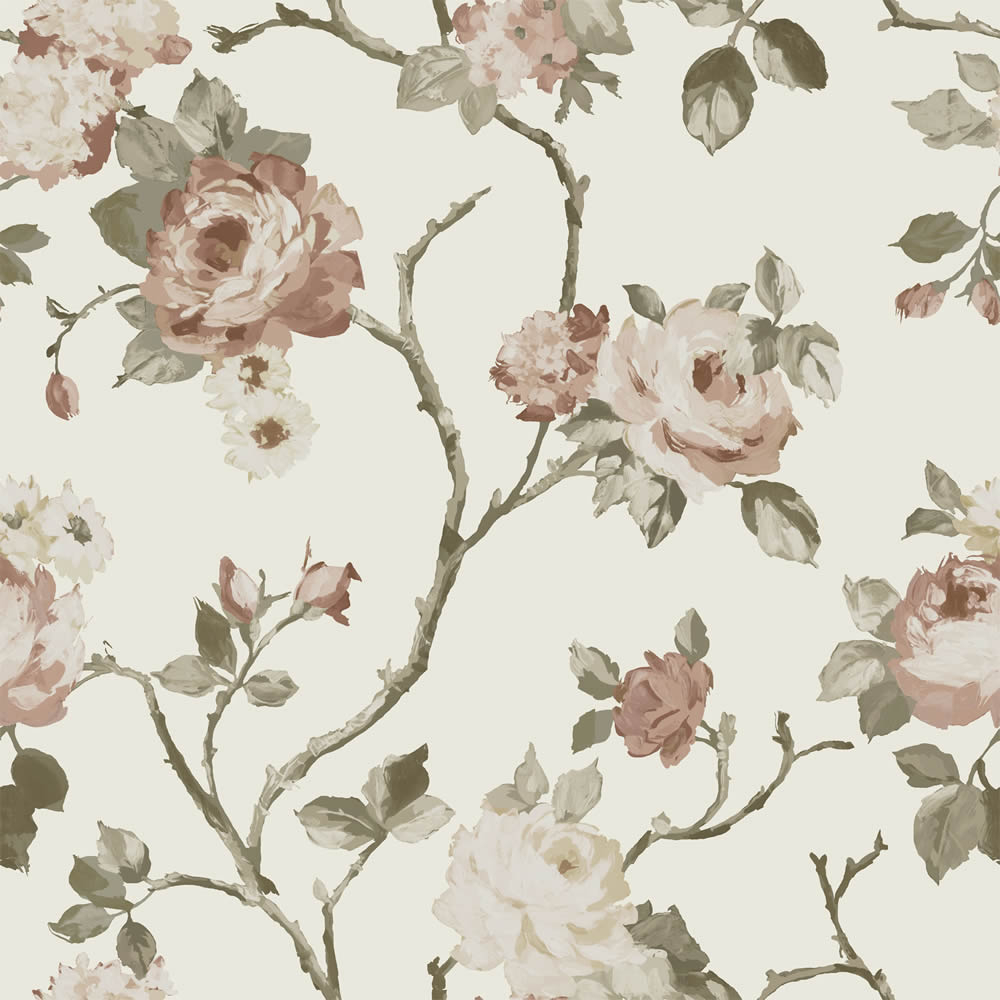 Tapete romantische Rosen vintage altrosa creme Vlies 139406