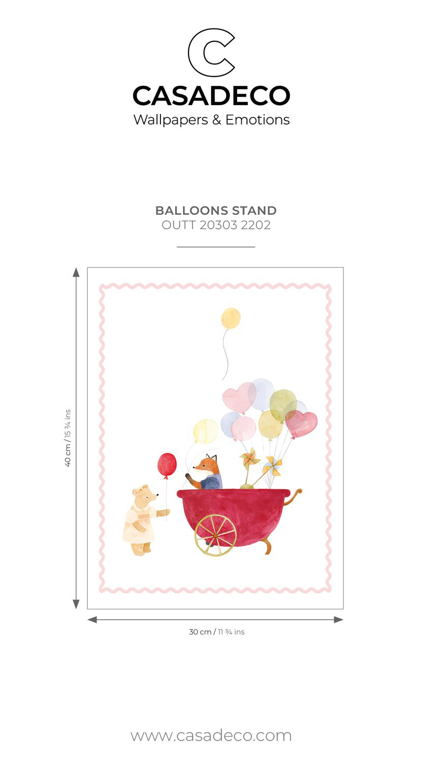 Poster Tiere am Ballonstand Jahrmarkt weiß OUTT203032202