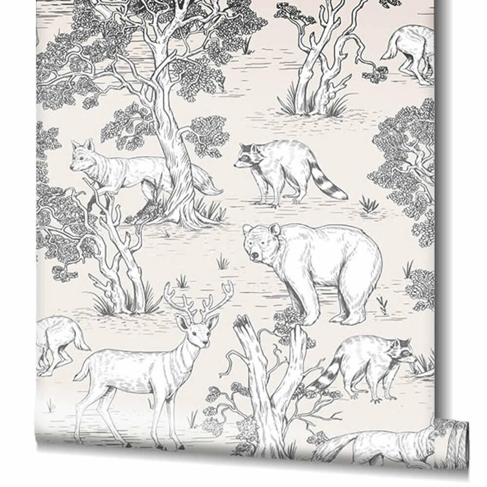 Wilde Tiere Beige und grau Tapete Kids Walls Marburg 45809-6-45809.1M