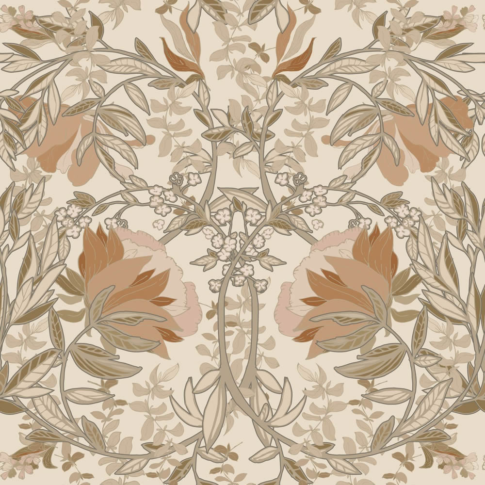 Tapete Blumen Jugendstil Blumenranken beige Vlies 139459