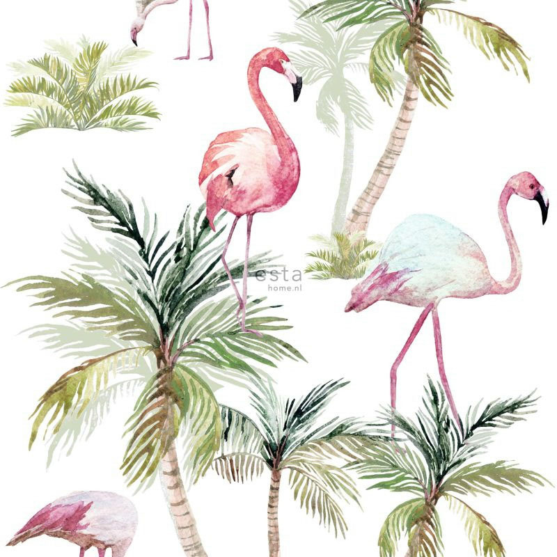 Flamingo Tapete XXL botanisch rosa Vlies 158844