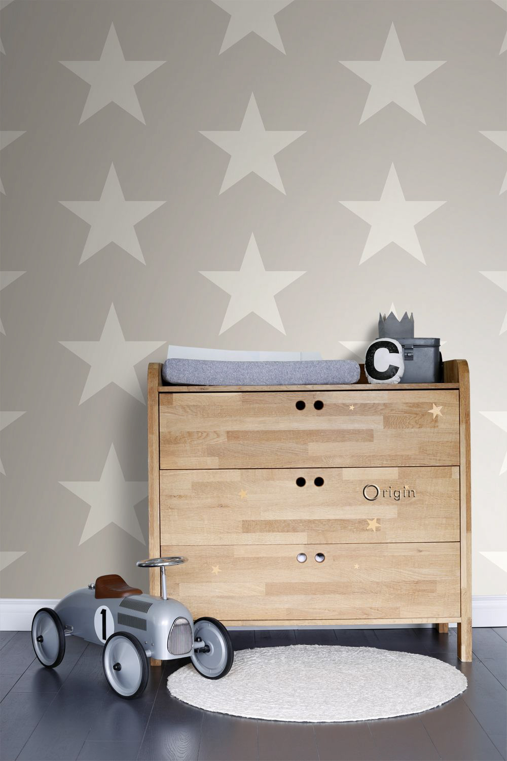 Tapete Sterntapete modern beige Vlies 346826
