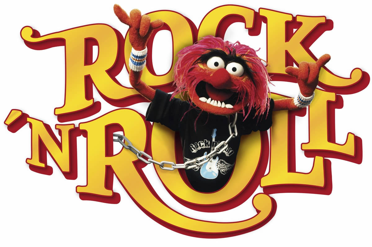 Wandsticker selbstklebend Muppets Tier Rock´N´Rol Orange Rot