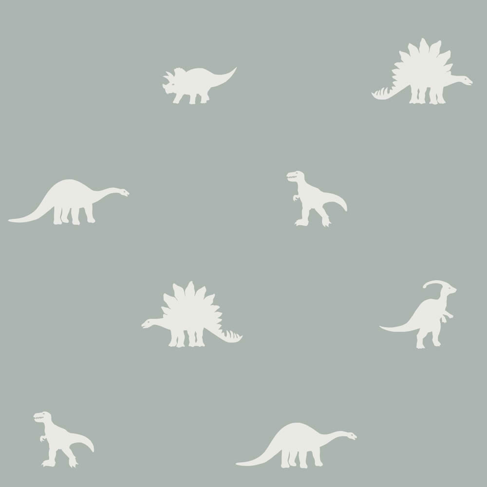 Dino Tapete Skandi Tiere minimalistisch graugrün Vlies 139284