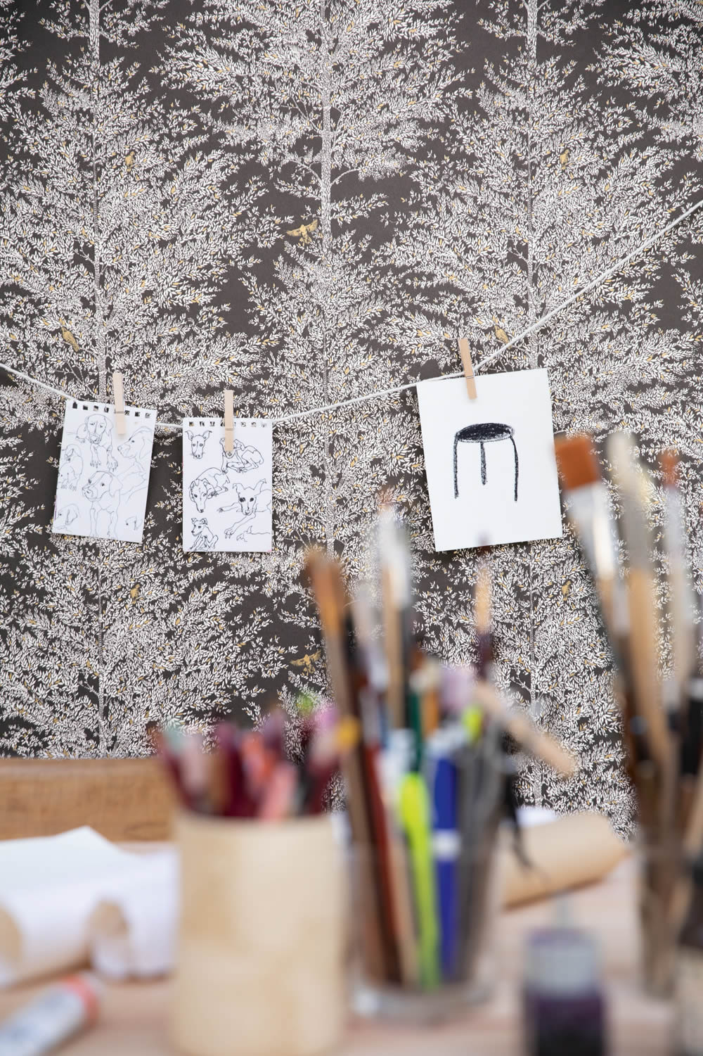 Trees in the forest wallpaper gray Caselio - La Foret Texdecor FRT102979037-36-FRT102979037.1M