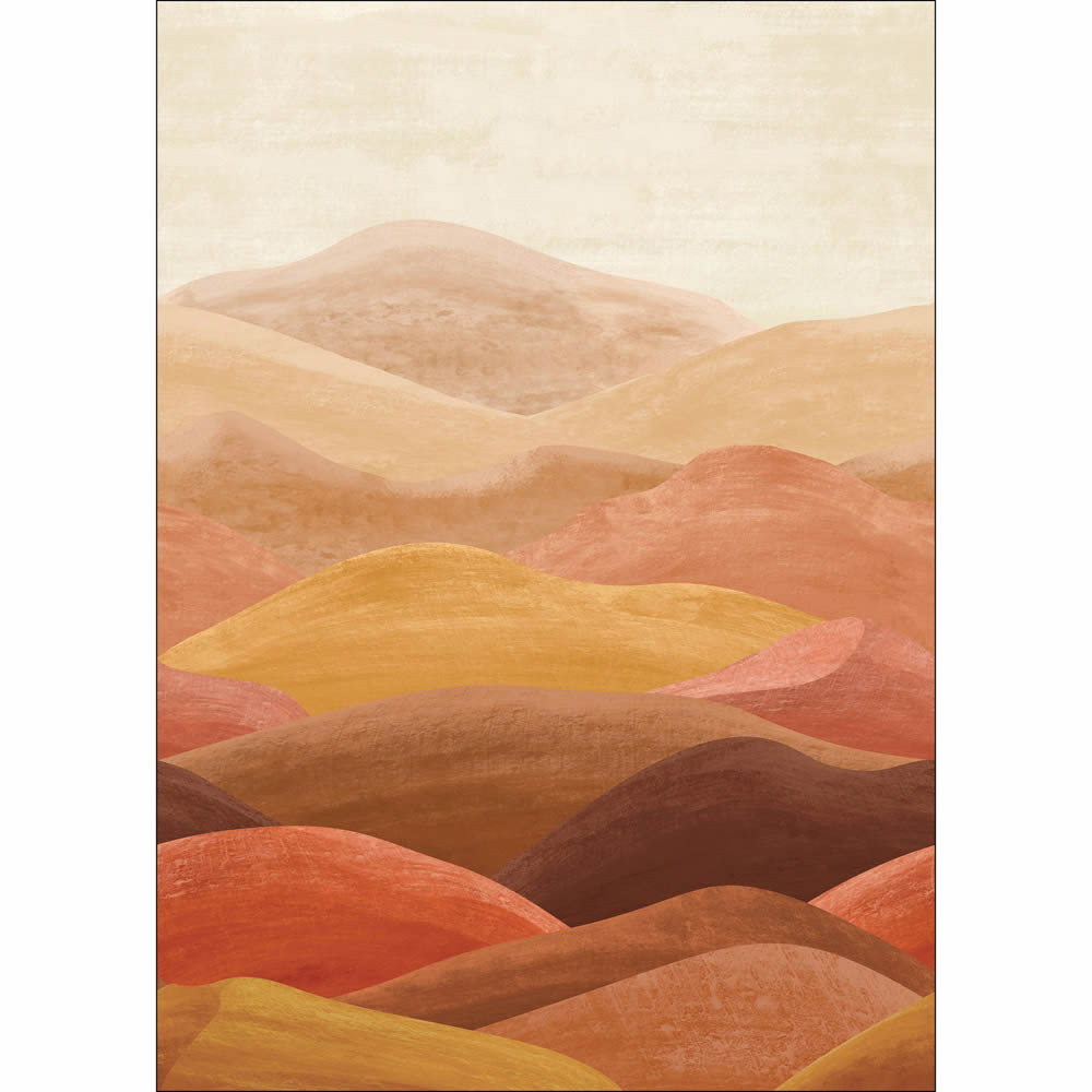 Wandbild M Landschaft hügelig Sonnenuntergang rot gelb orange PMW104673203-36-PMW104673203