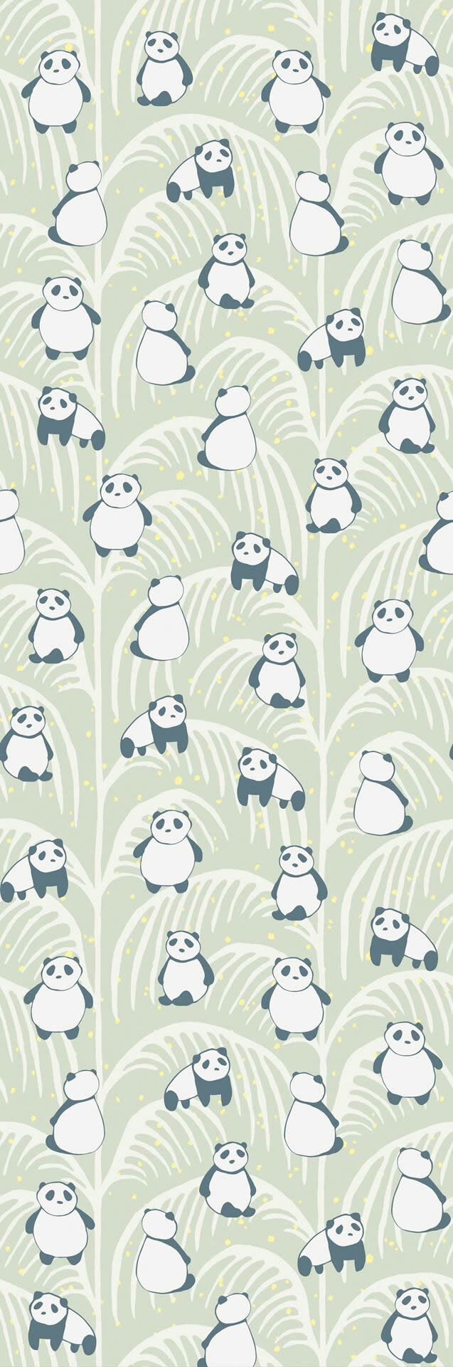 Wall panel Pandas pastel green