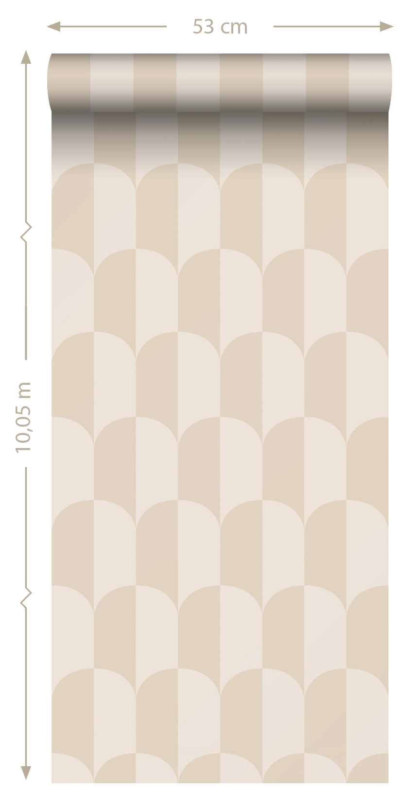 Tapete Bogen Tapete Art Deco sandbeige Vlies 139985