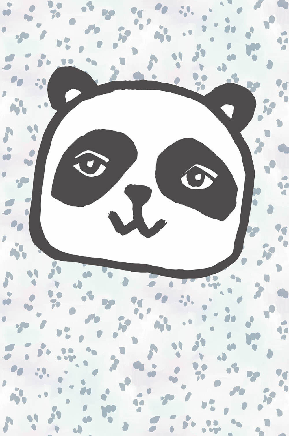 Mural Panda blue non-woven