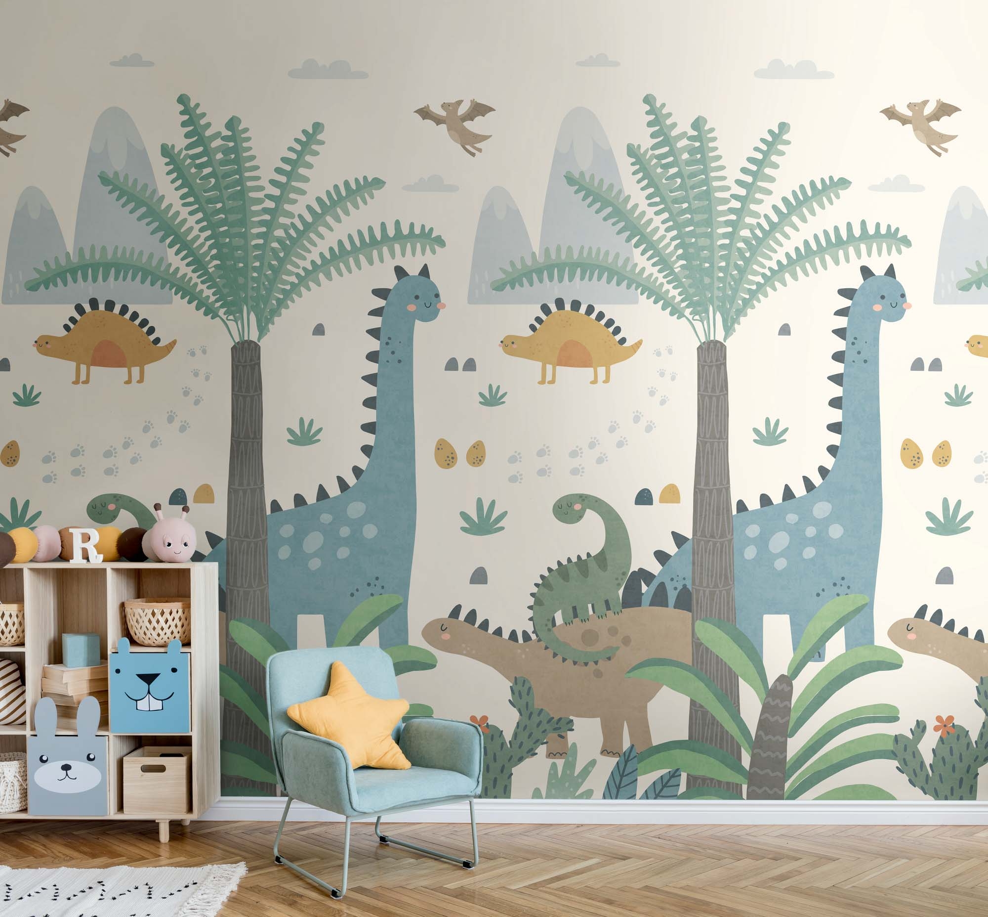 Wandbild Dinosaurier Dinos im Dschungel 159 x 280 cm 792887
