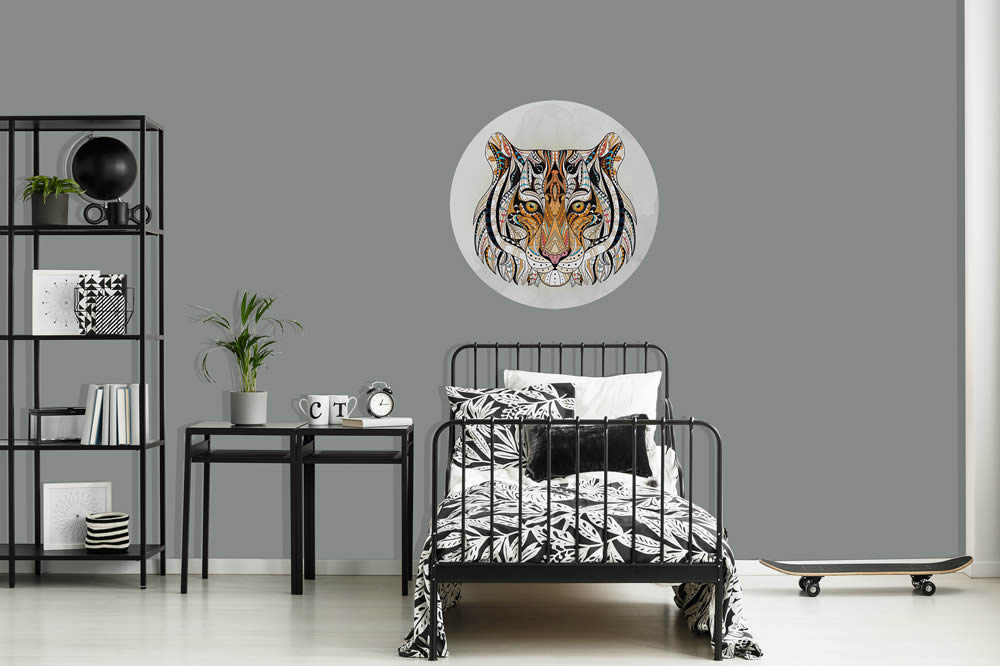 Wandbild Tigerkopf künstlerisch vorgekleistert 100 x 100 cm