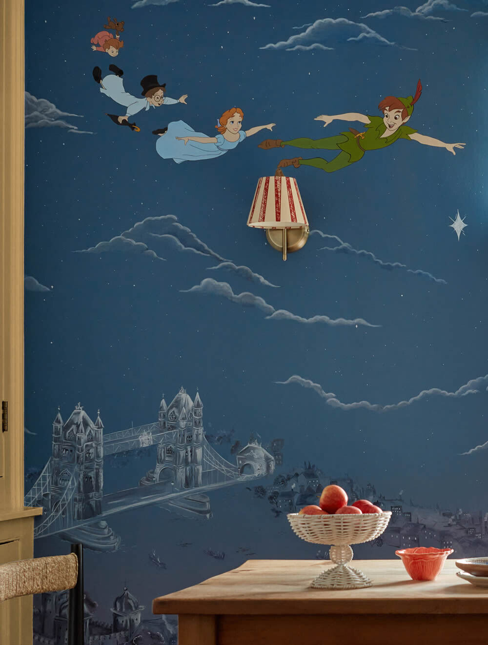 Wandbild Peter Pan Tinkerbell Wendy Jhon Michael Disney blau DDIW217293-60-DDIW217293.1M