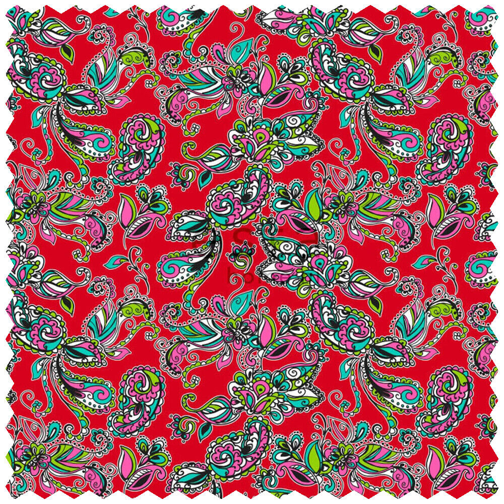 Dekostoff Funky Blumen Paisleys Rot-56-186806