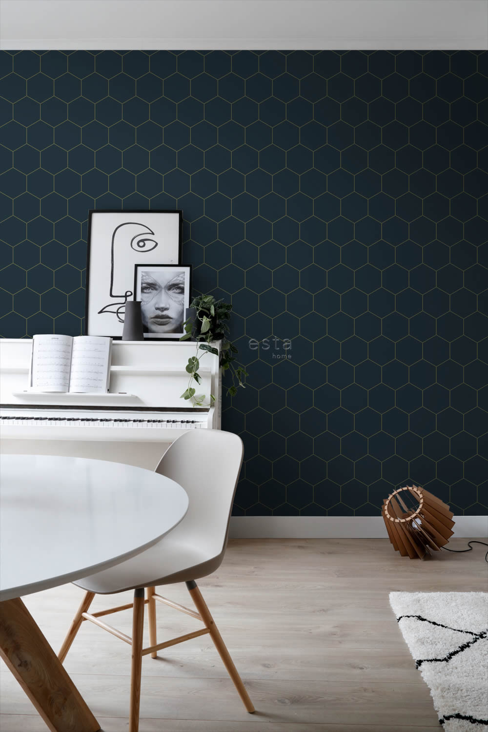 Tapete Wabenmuster blau Vlies 139237