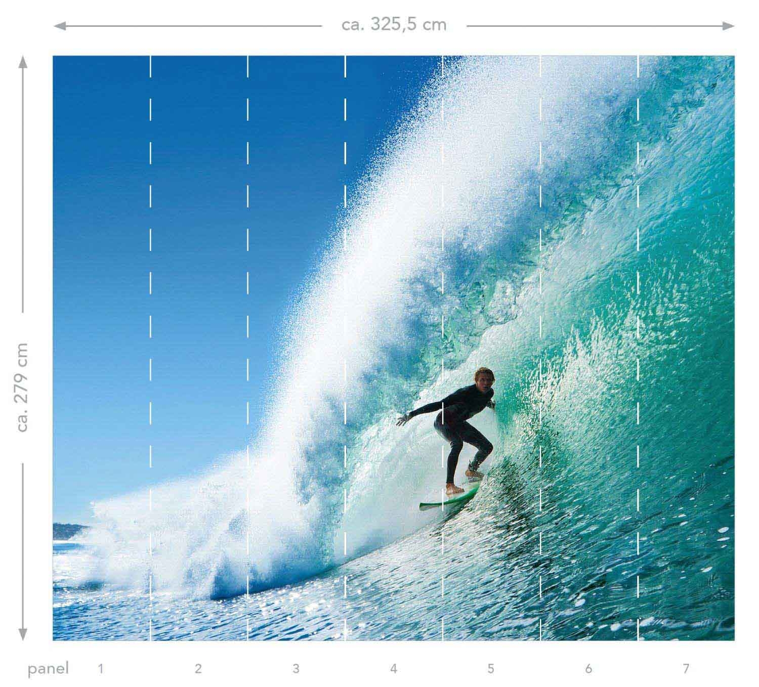 Wandbild Surfer blau seegrün 325 x 279 cm 158852