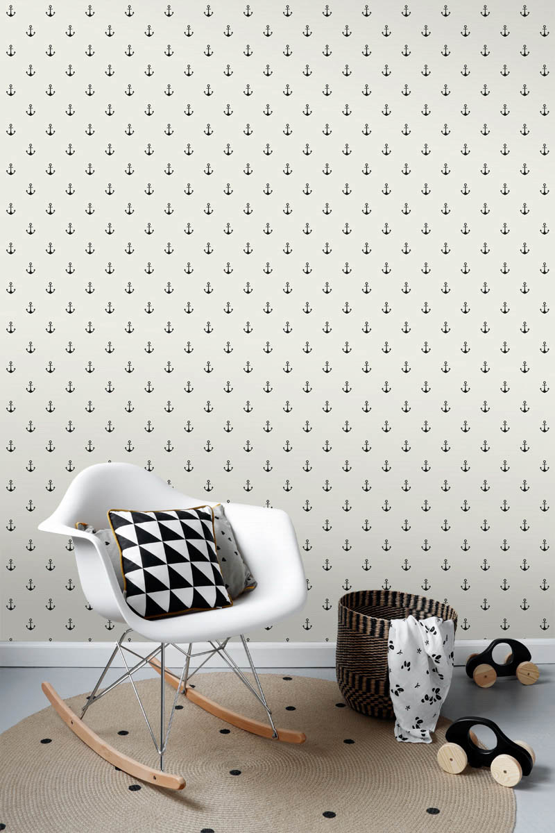 Anker Tapete maritim beige schwarz Vlies 128873