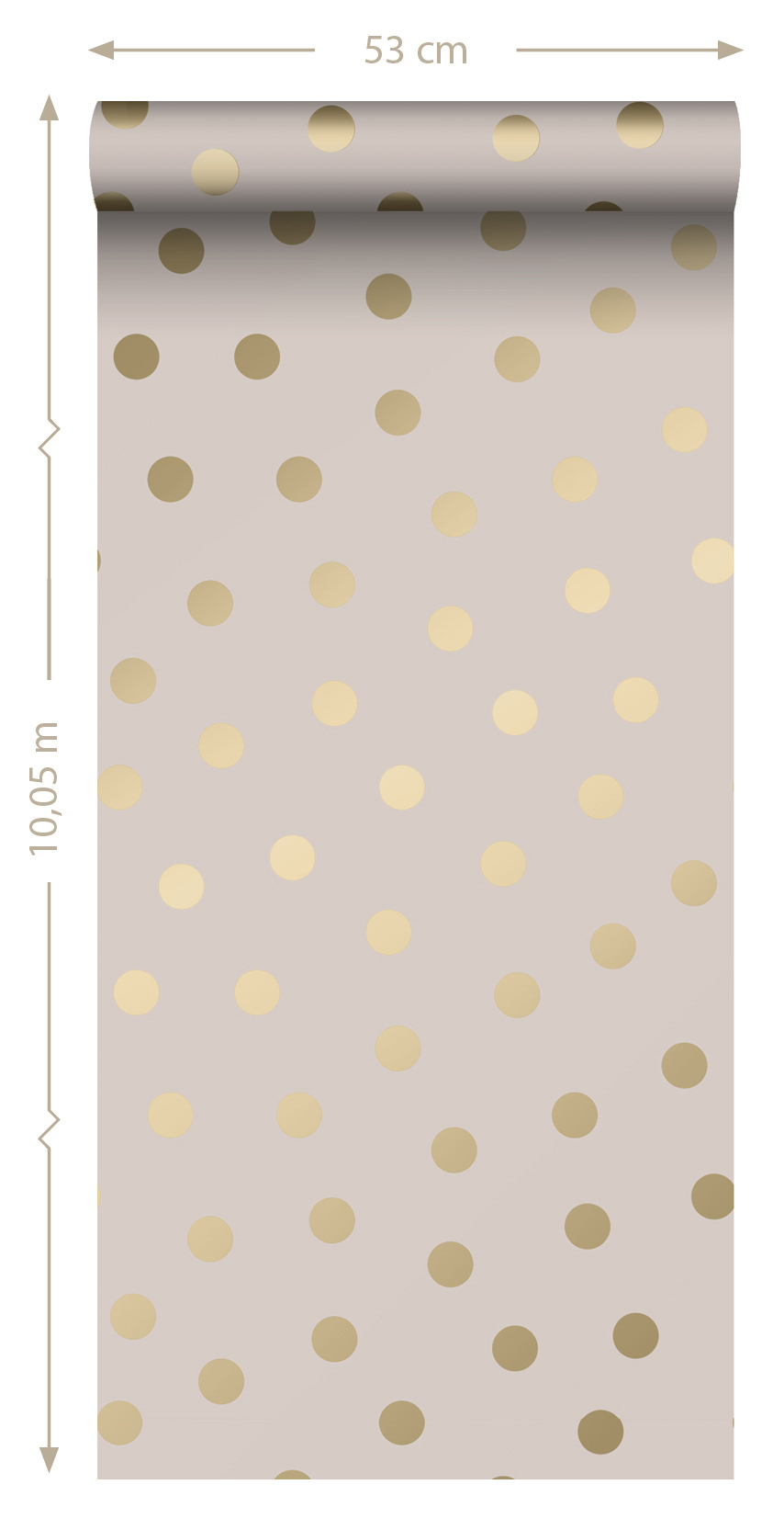 gepunktete Tapete gold rosa Vlies 139244