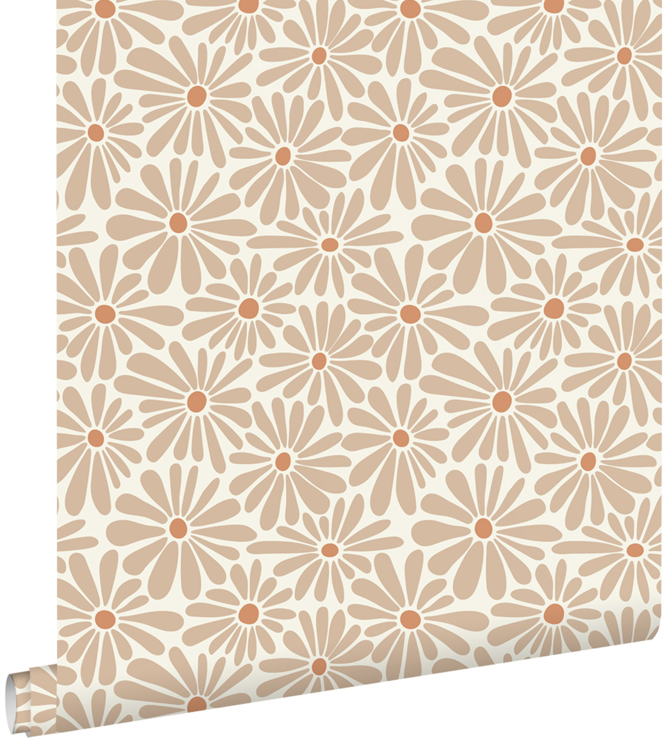 Tapete Blumentapete Gänseblümchen warmbeige Vlies 131148