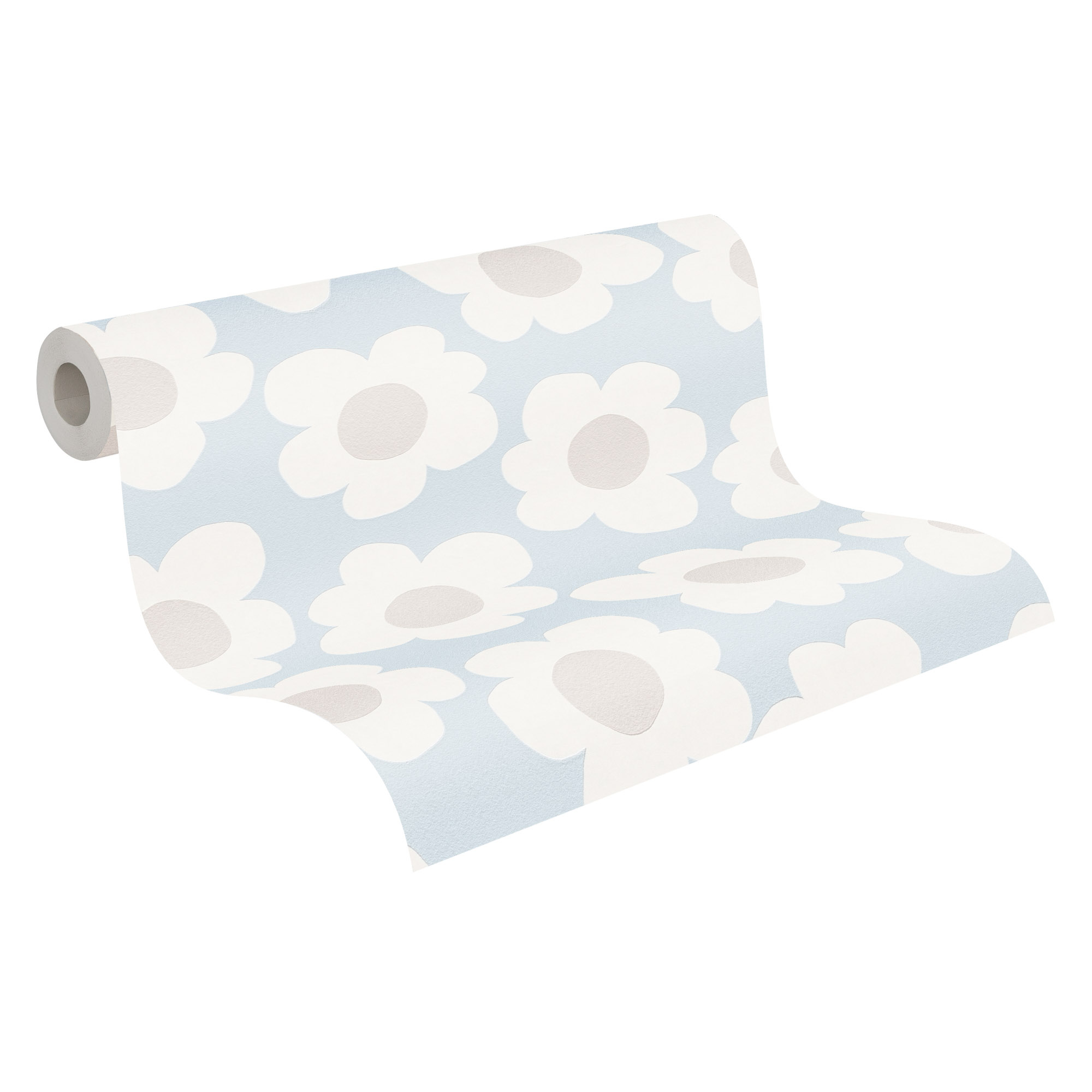 Tapete Retro Blumentapete große Gänseblümchen blau Vlies 792133