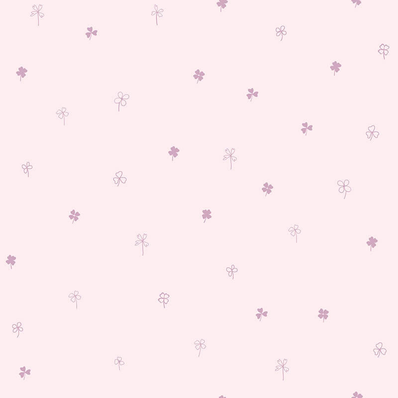 Tapete Vlies Kleine Kleeblätter Rosa-65-27183