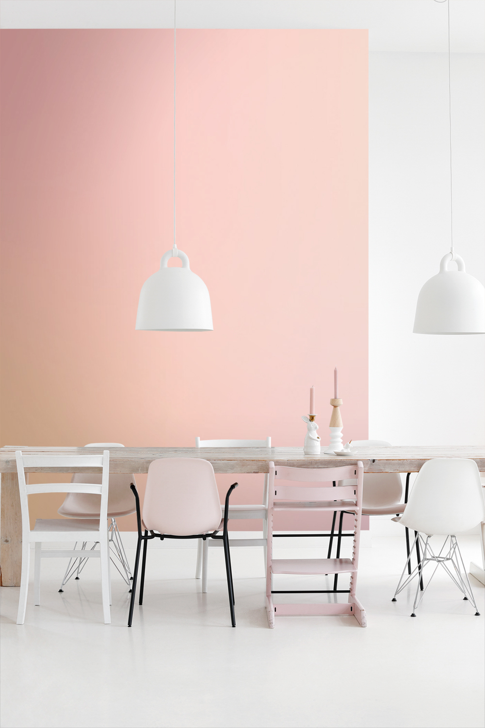 Wandbild Farbverlauf rosa 250 x 279 cm 159520