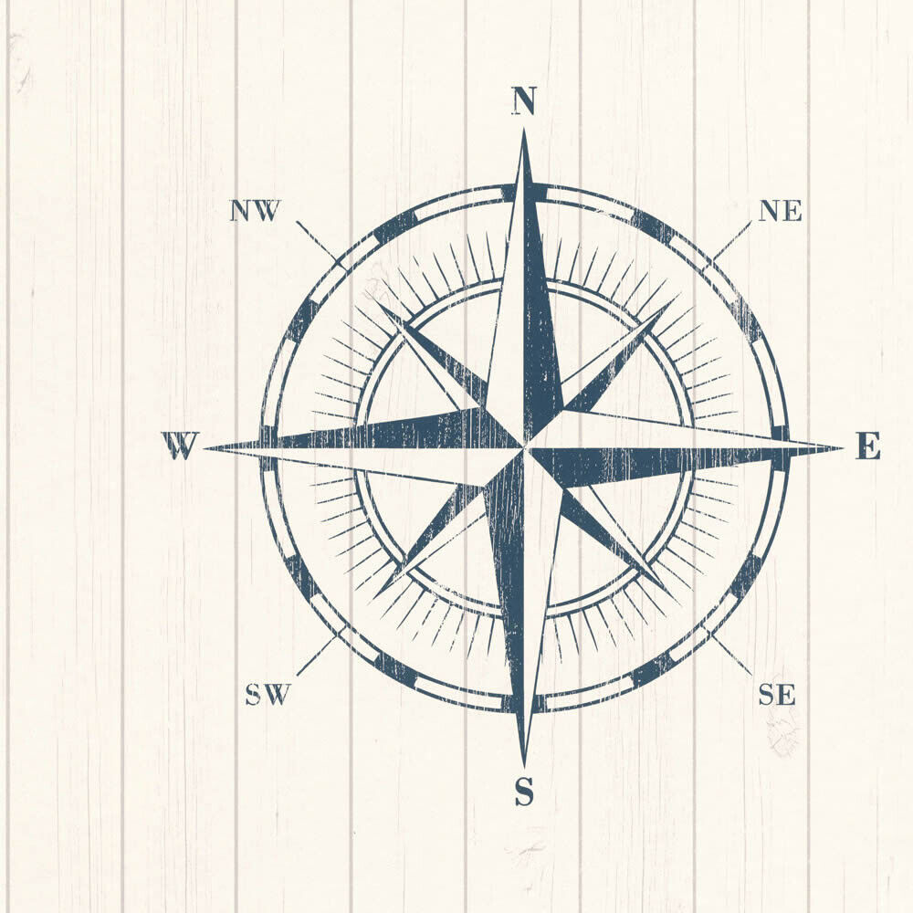 Vliestapete Weiß Kompass Blau-23-138975.1M