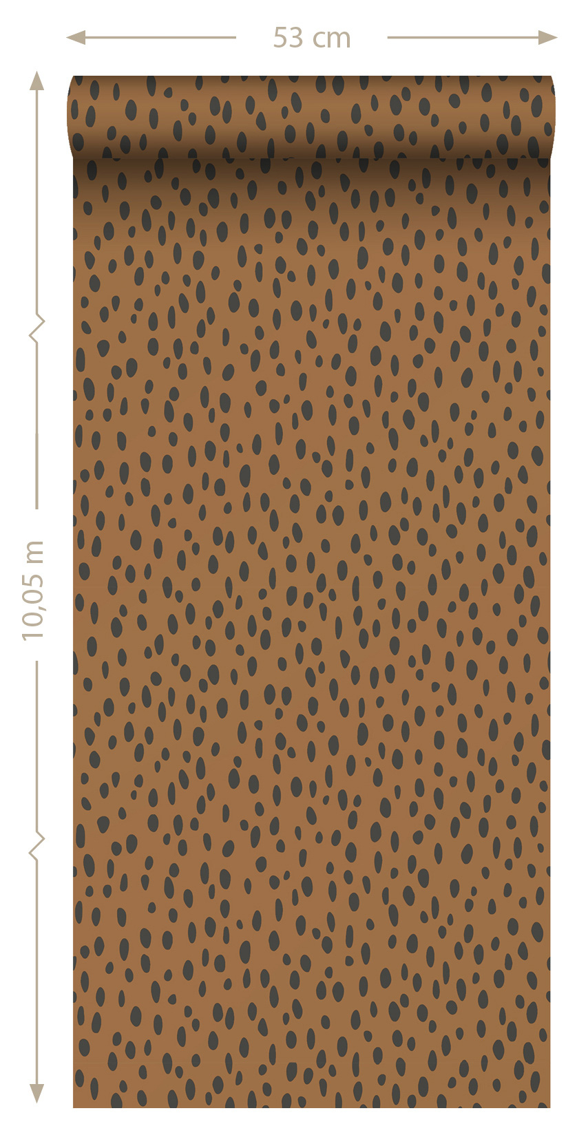 Punktetapete warmorange schwarz Vlies 139257