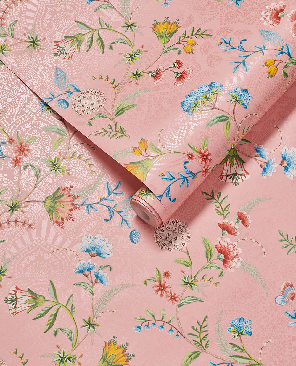Wallpaper non-woven pink tendrils flowers Pip Studio 5 300122-55-300122