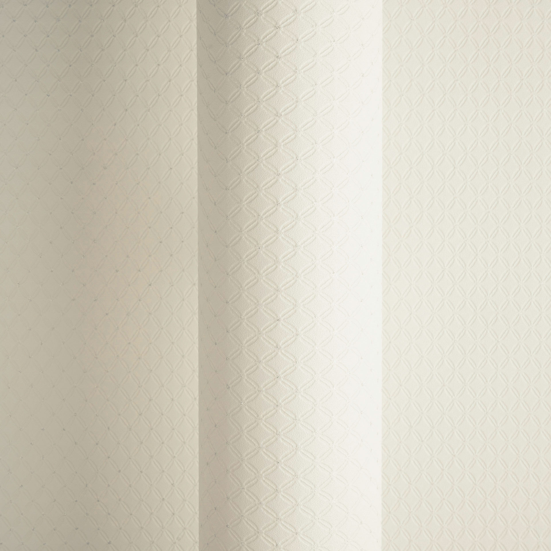 Tapete Unitapete geprägtes Muster Glitzer creme 368977