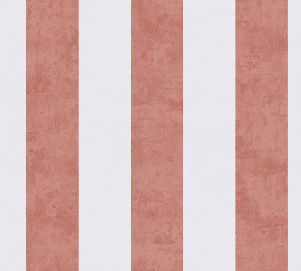 Vliestapete Bockstreifen zweifarbig terrakotta rot creme 770786-8-770786