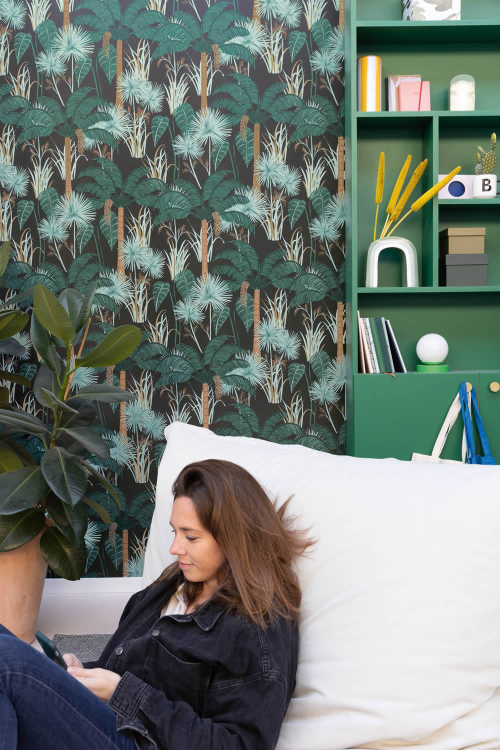 Palm Green Wallpaper Caselio - Young and free Texdecor YNF103376077-36-YNF103376077.1M