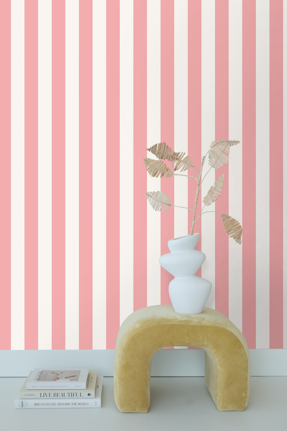 Tapete Tapete Streifen rosa weiß modern Vlies 139906