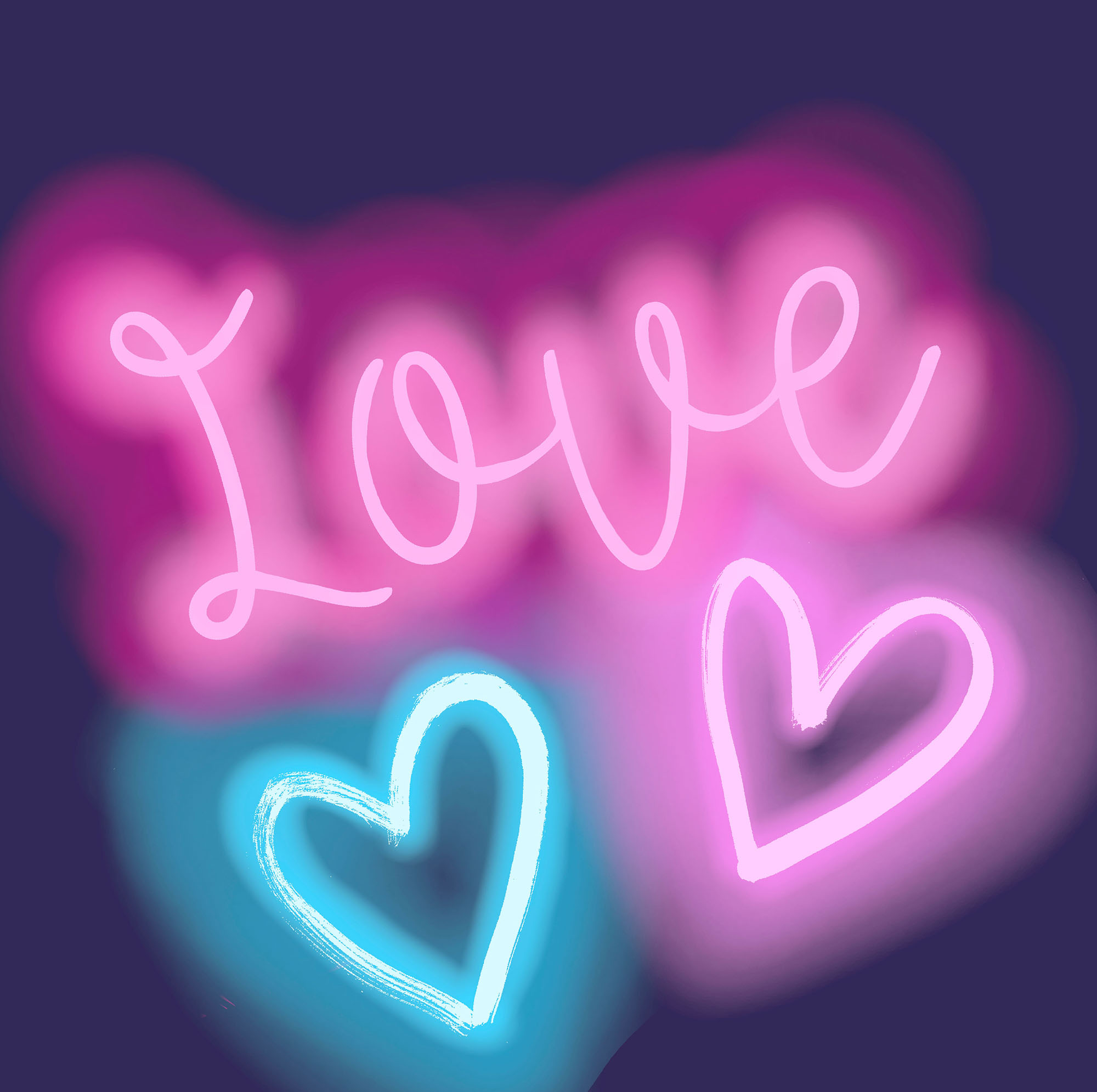 Wandbild Love Neonschrift schwarz 318 x 250 cm G45471